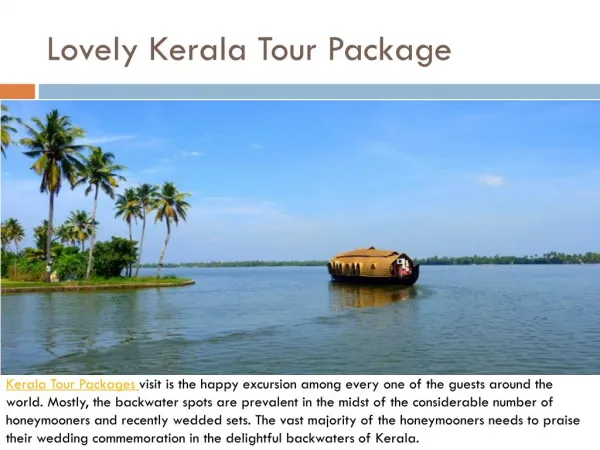 Lovely Kerala Tour Package