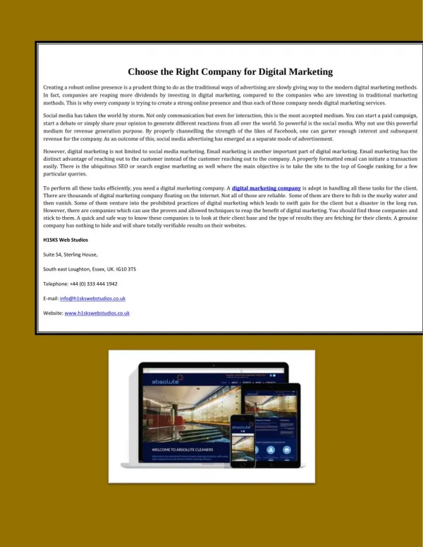 Choose the Right Company for Digital Marketing
