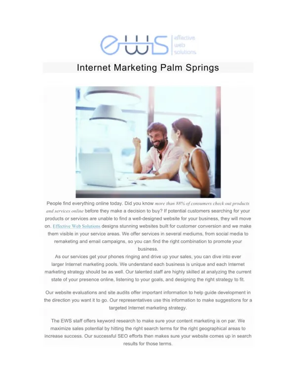 Internet Marketing Palm Springs