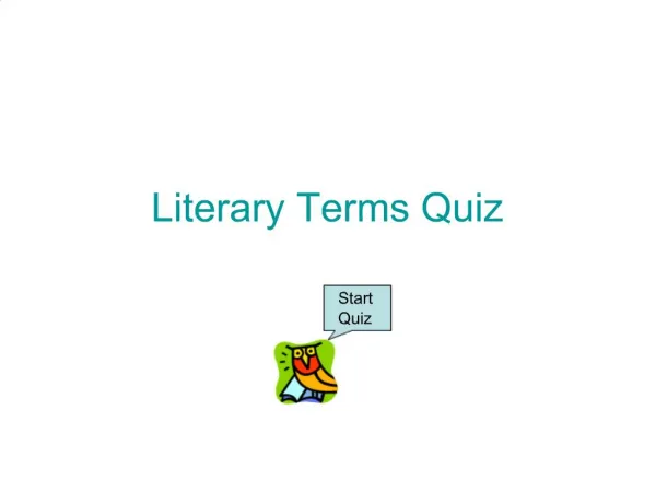 Literary Terms Quiz