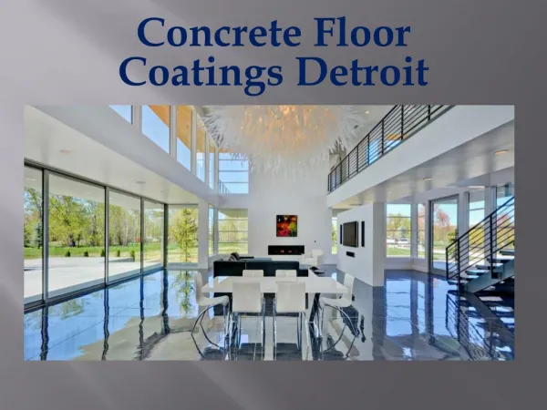Concrete Floor Coatings Detroit