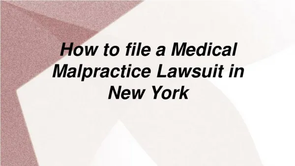 How to claim a Medical Malpractice Lawsuit