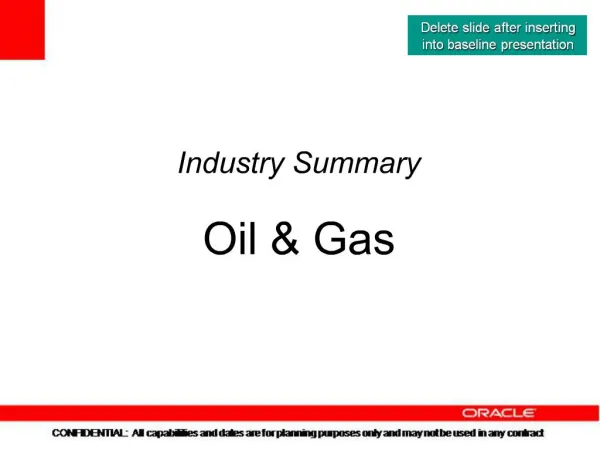 Industry Summary Oil Gas