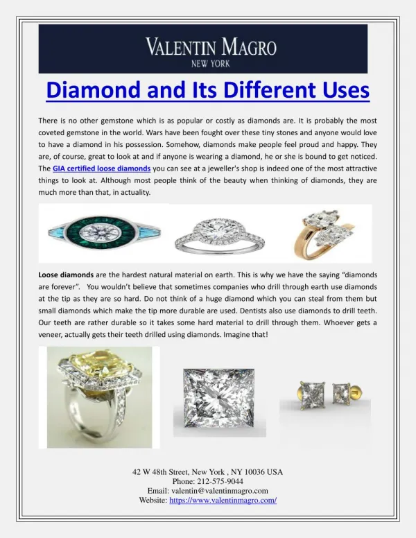 Diamond and Its Different Uses