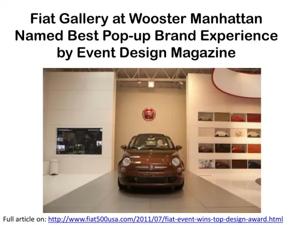 Fiat Event Wins Top Design Award