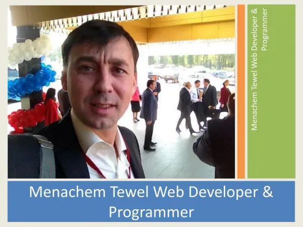 Menachem Tewel Web Developer & Programmer