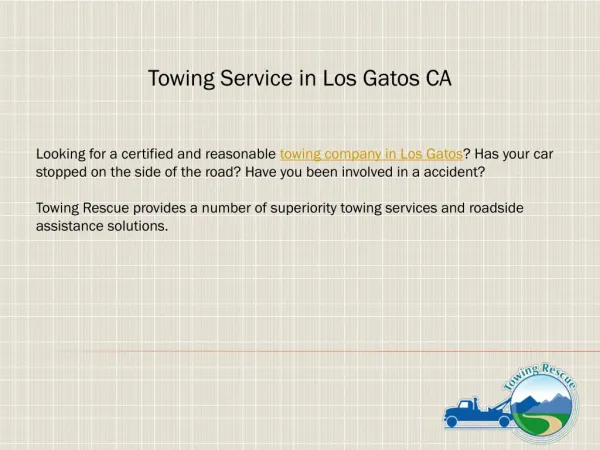 Towing Service in Los Gatos CA