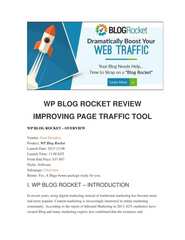 WP Blog Rocket Review - Should you buy it?