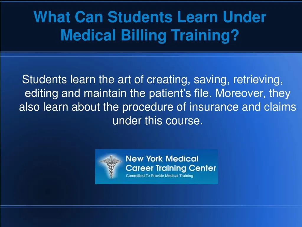 what can students learn under medical billing training