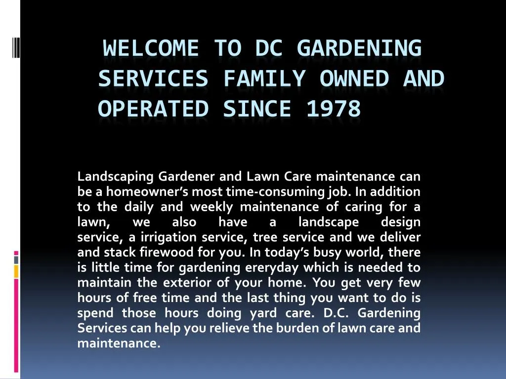 welcome to dc gardening services family owned and operated since 1978