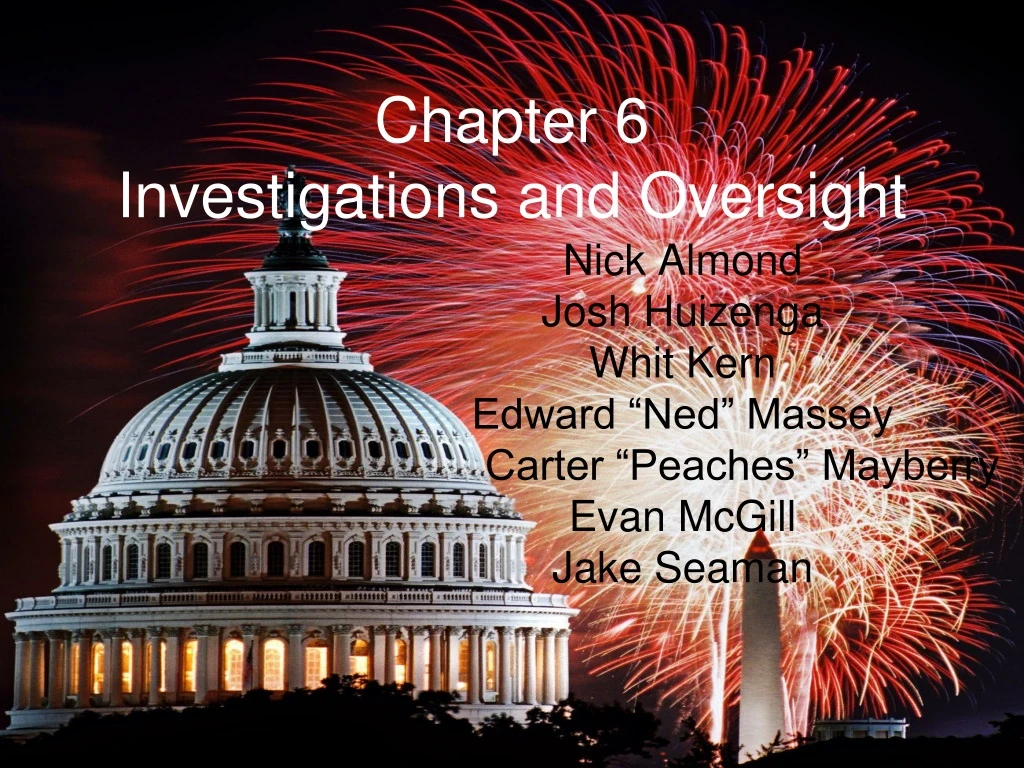 chapter 6 investigations and oversight