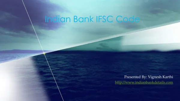 IFSC code for Indian Bank