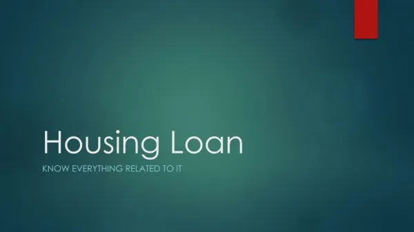 Housing Loan in India