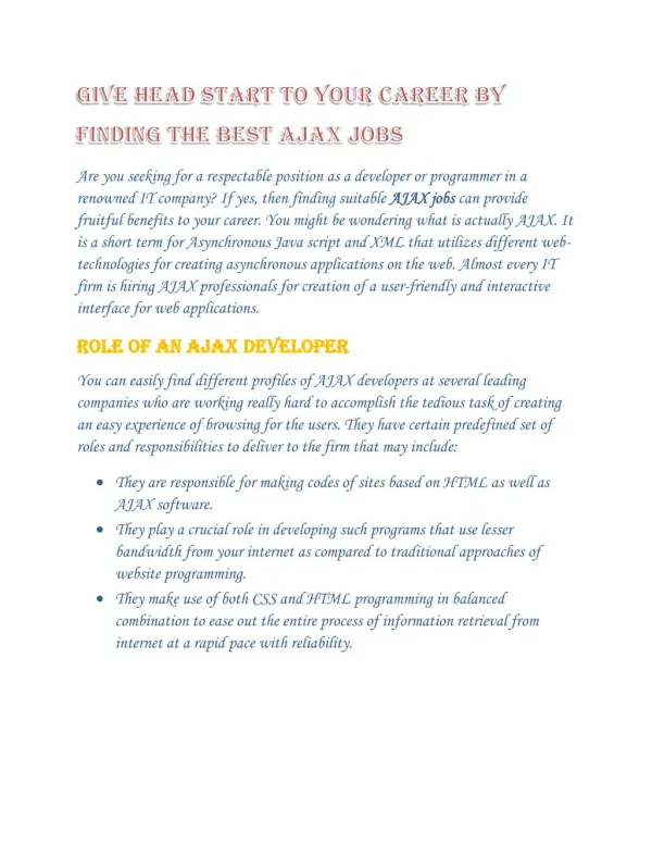 Ajax-Jobs Opening-Wisdpmjobs