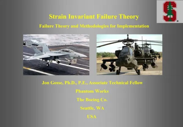 Strain Invariant Failure Theory Failure Theory and Methodologies for Implementation