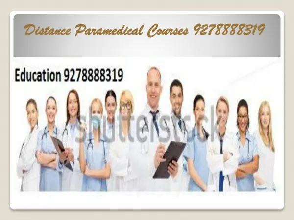 Best Paramedical courses from Correspondance (9278888319)