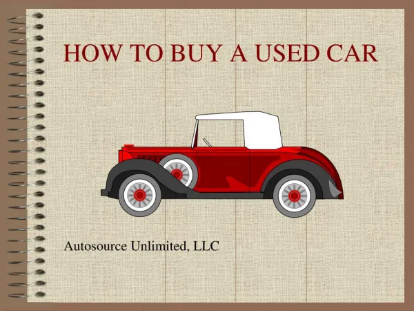 Autosource unlimited llc how to buy a used car