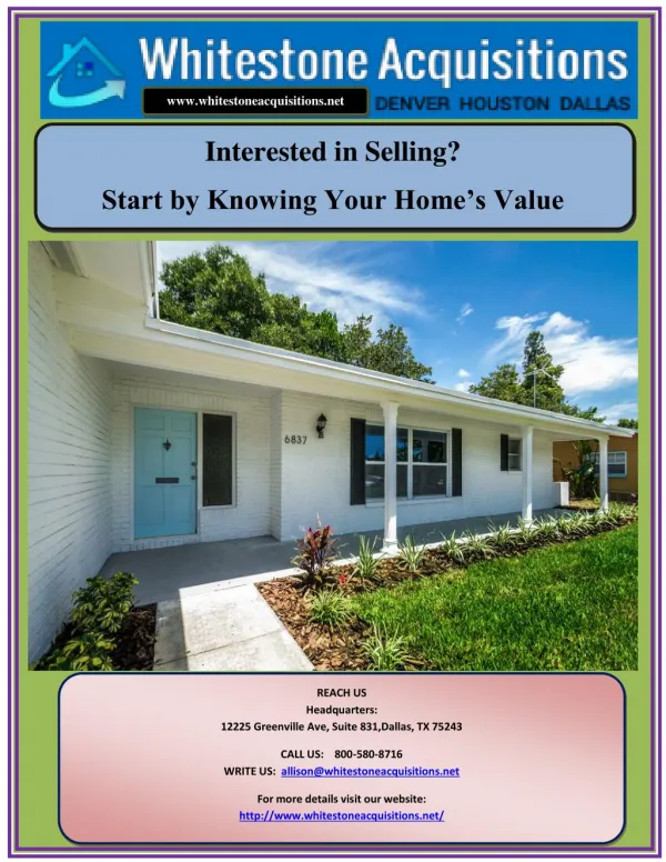 Interested in Selling? Start by Knowing Your Home’s Value