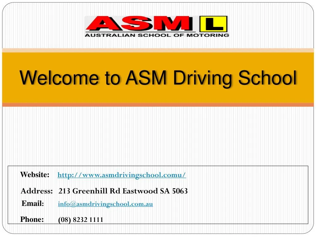 welcome to asm driving school