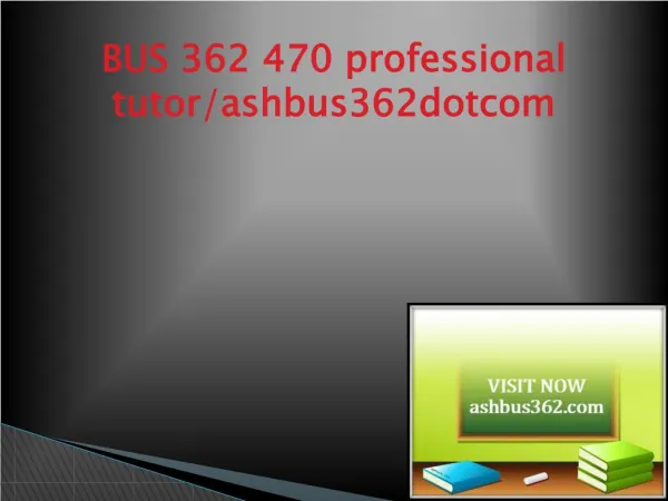 BUS 362 Successful Learning/ashbus362.com