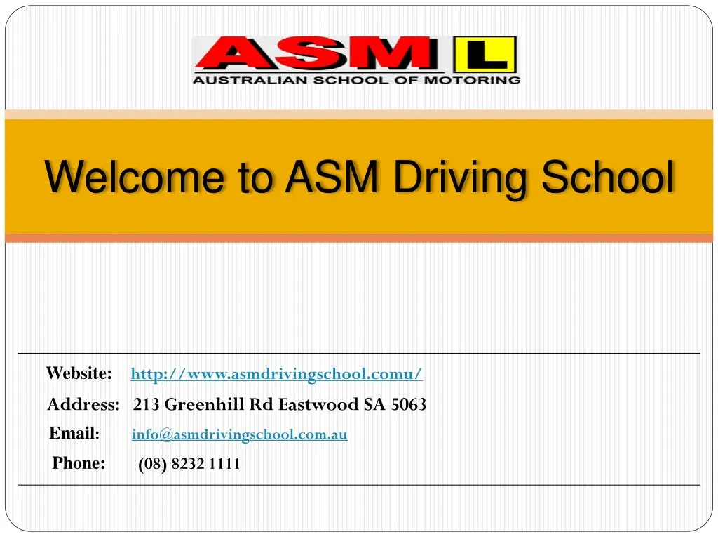 welcome to asm driving school