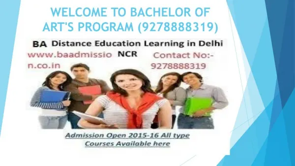 Best BA course Through Distance Learning (9278888319)