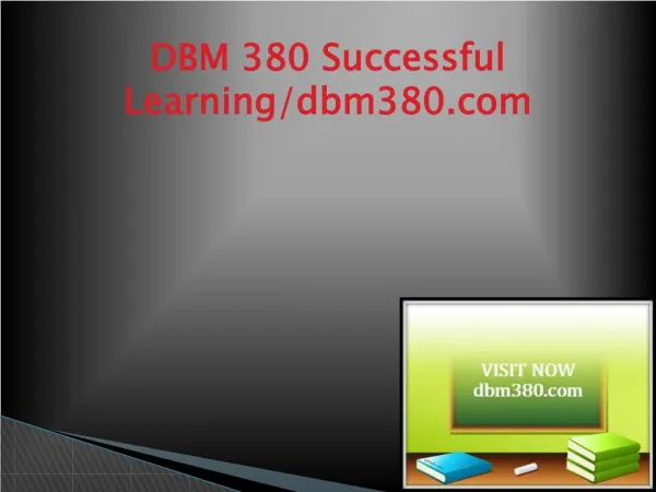 DBM 380 Successful Learning/dbm380.com