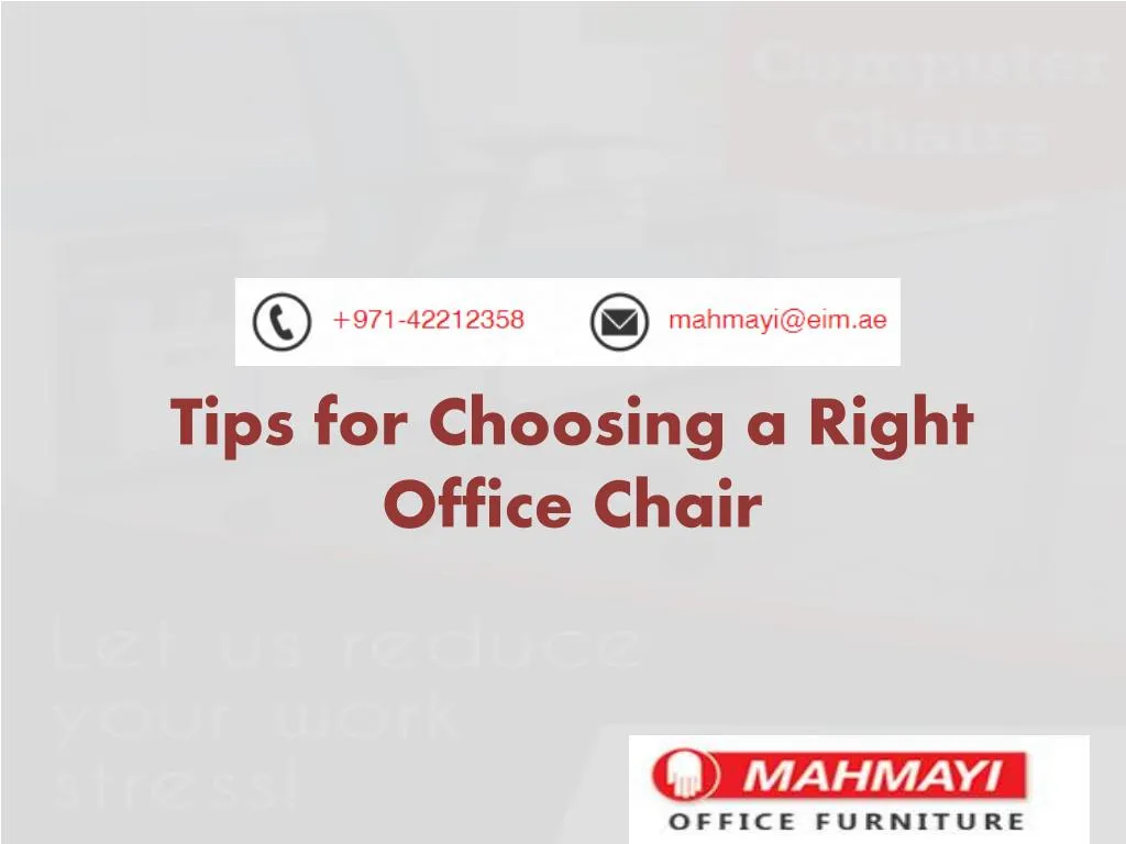 tips for choosing a right office chair