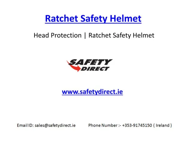 Ratchet Safety Helmet in Ireland at SafetyDirect.ie