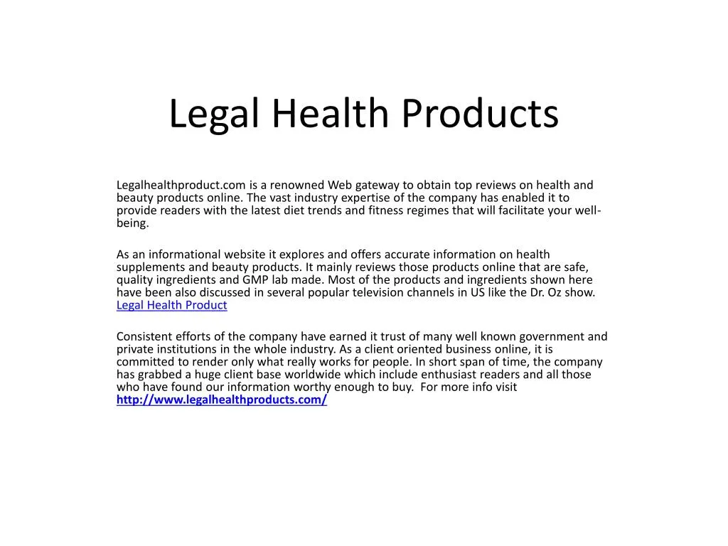 legal health products