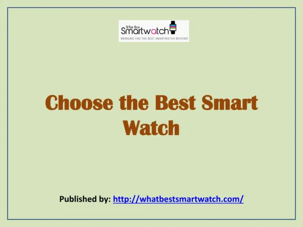 Choose The Best Smart Watch