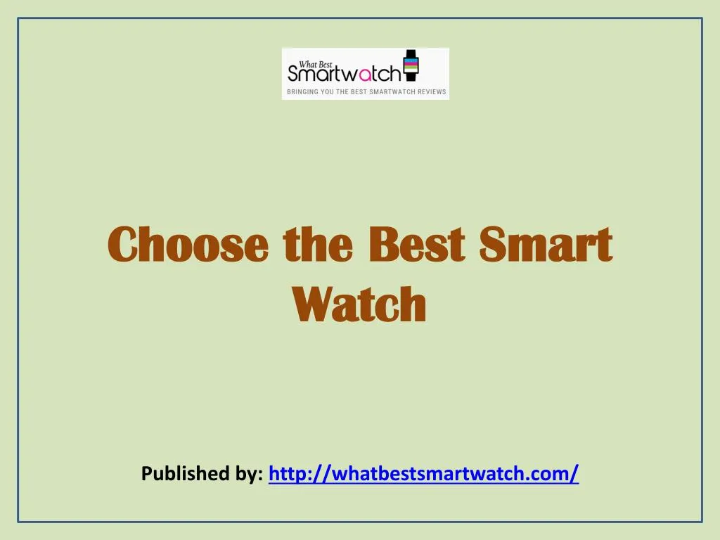 choose the best smart watch