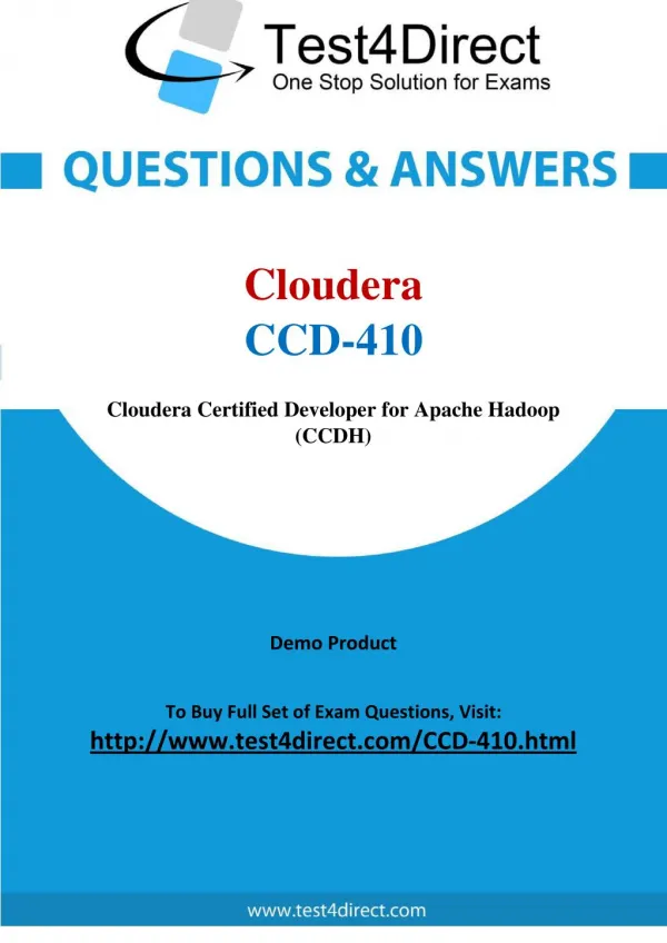 Cloudera CCD-410 Exam - Updated Questions