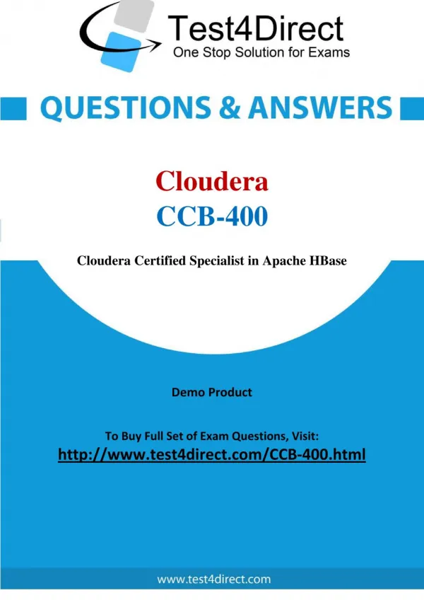 Cloudera CCB-400 Exam - Updated Questions
