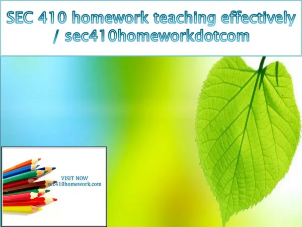 SEC 410 homework teaching effectively / sec410homeworkdotcom