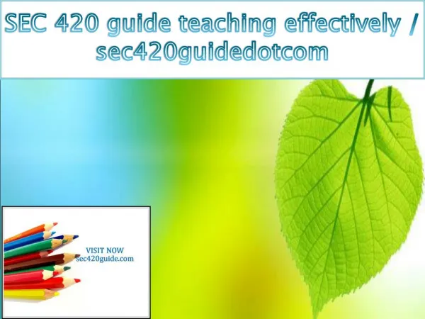 SEC 420 guide teaching effectively / sec420guidedotcom