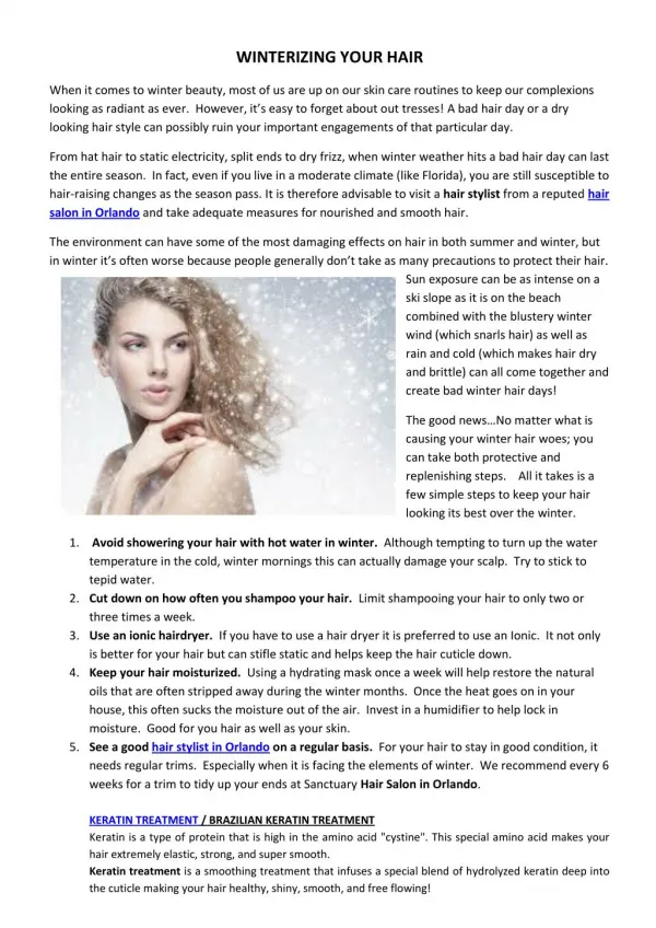 WINTERIZING YOUR HAIR