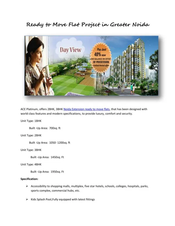 Flats in noida extension ready to move