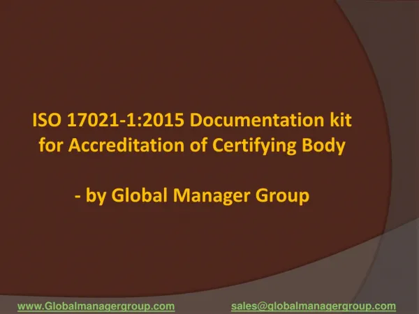 ISO 17021-1:2015 Accreditation to Certifying Body