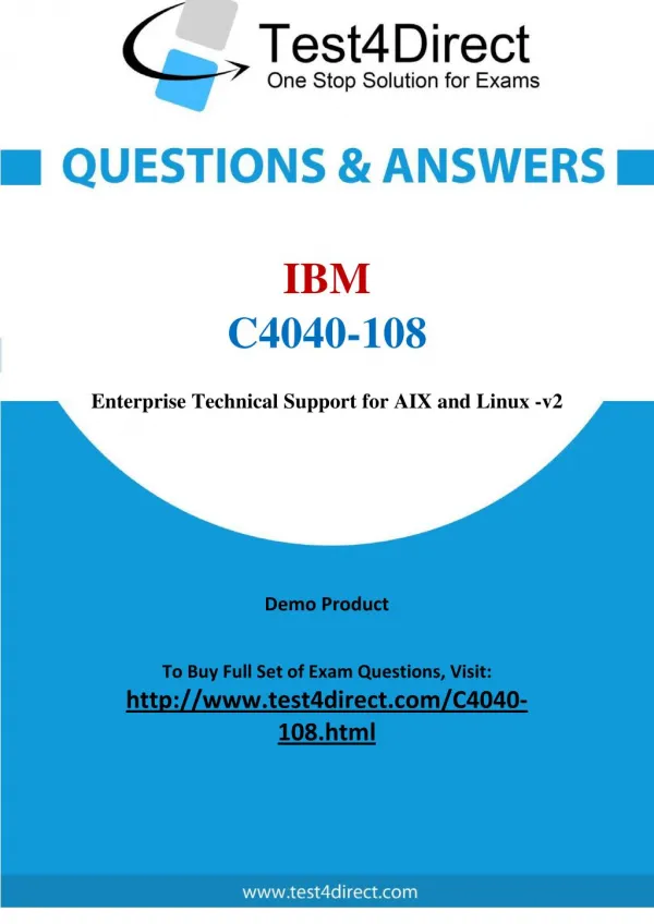 C4040-108 IBM Exam - Updated Questions