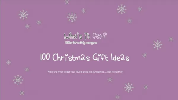 100 Christmas Gift Ideas