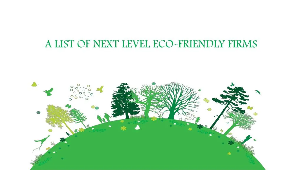 a list of next level eco friendly firms