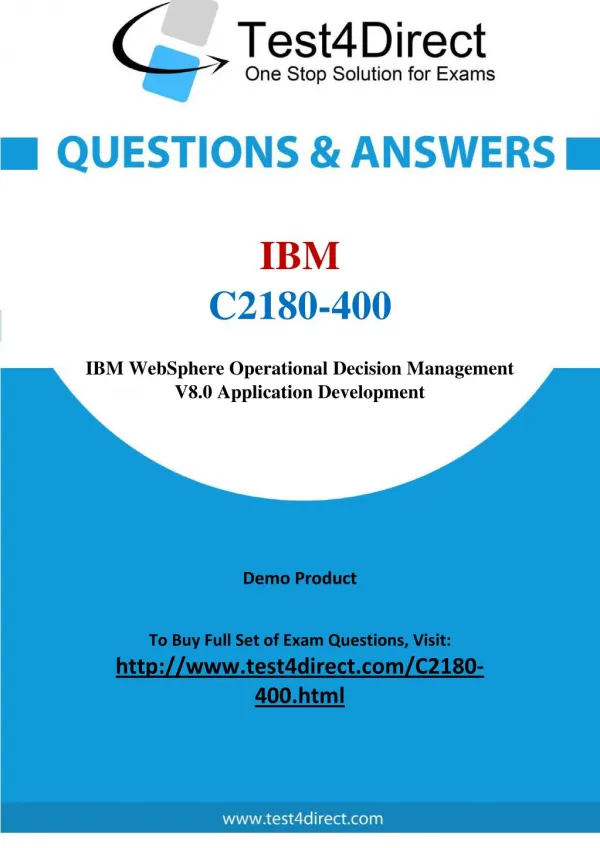 IBM C2180-400 Test - Updated Demo