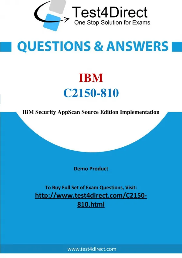 IBM C2150-810 Exam Questions