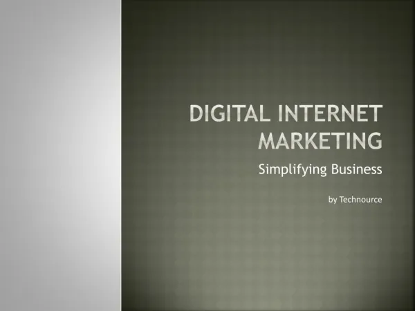 Importance of Digital internet marketing [SEO & SMO] by Technource
