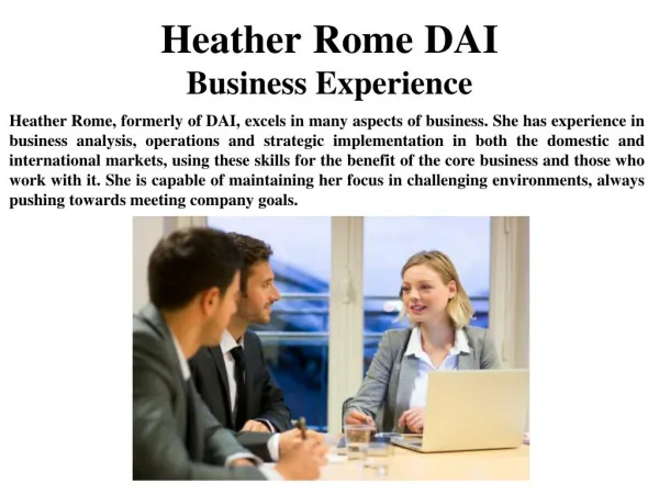Heather Rome DAI Business Experience