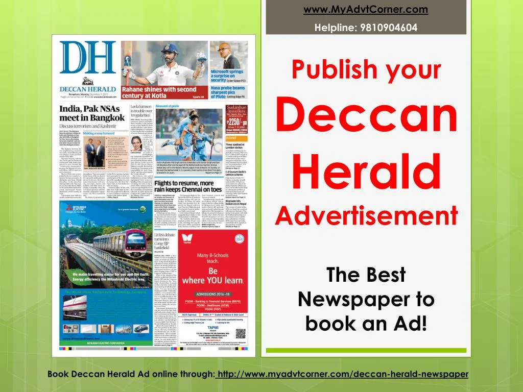 publish your deccan herald advertisement the best newspaper to book an ad