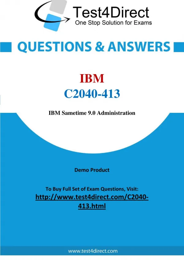 IBM C2040-413 Test - Updated Demo