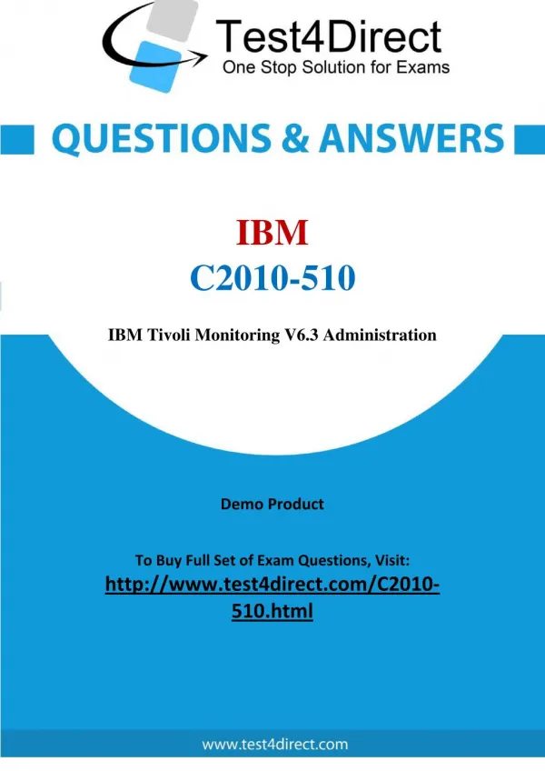 IBM C2010-510 Test Questions