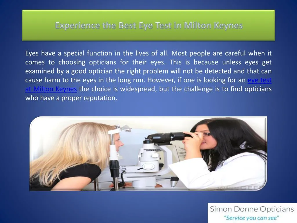 experience the best eye test in milton keynes